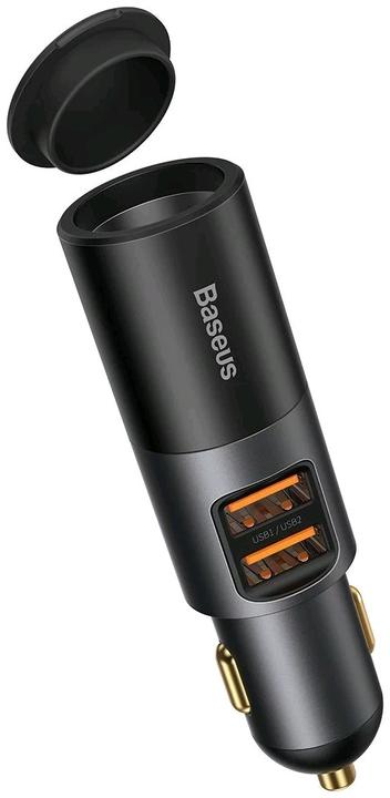 Produktbild Baseus Share Together Fast Charge Car Charger with Cigarette Lighter Expansion Port, 2x USB, 120W (G
