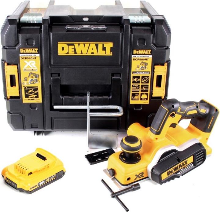 Actual product image DeWalt DCP 580 NT Battery Planer 18V 82mm + 1x Battery 2,0Ah + TSTAK - without charger