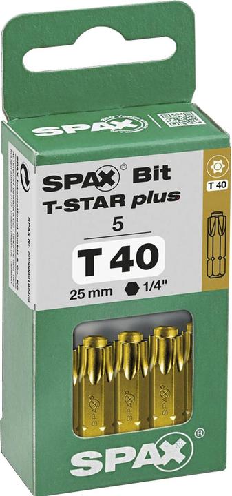 Produktbild Spax BIT T-STAR PLUS T40 25mm S (Innensechsrund TX)