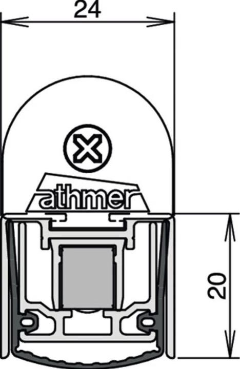 Immagine prodotto Athmer Guarnizione per porta Stadi L-24/20 WS 1 lato lunghezza 1050 mm alluminio argento brillante