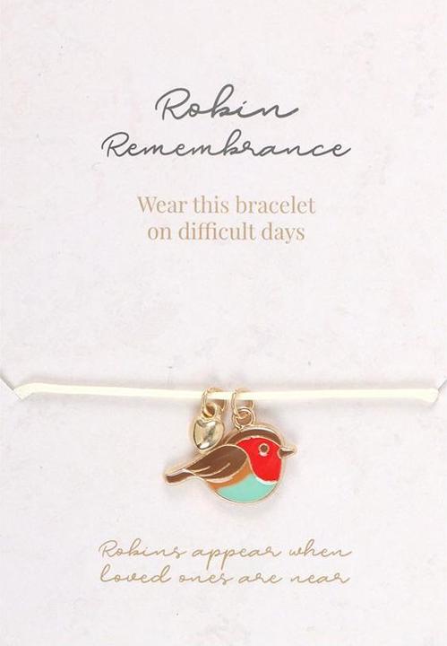 Immagine prodotto Something Different Robin Remembrance Bracciale con Amuleto (Lega, Materiale sintetico)