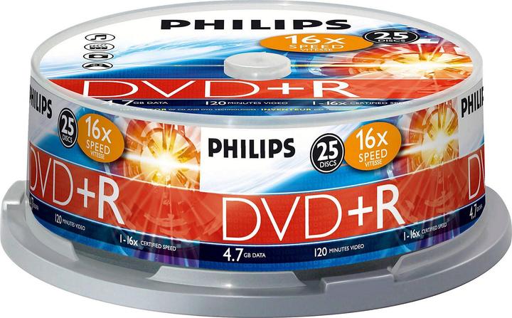 Immagine prodotto Philips 1x25 DVD+R 4,7GB 16x SP (25x)