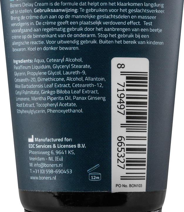 Image du produit Boners crème de retardement (100 ml)
