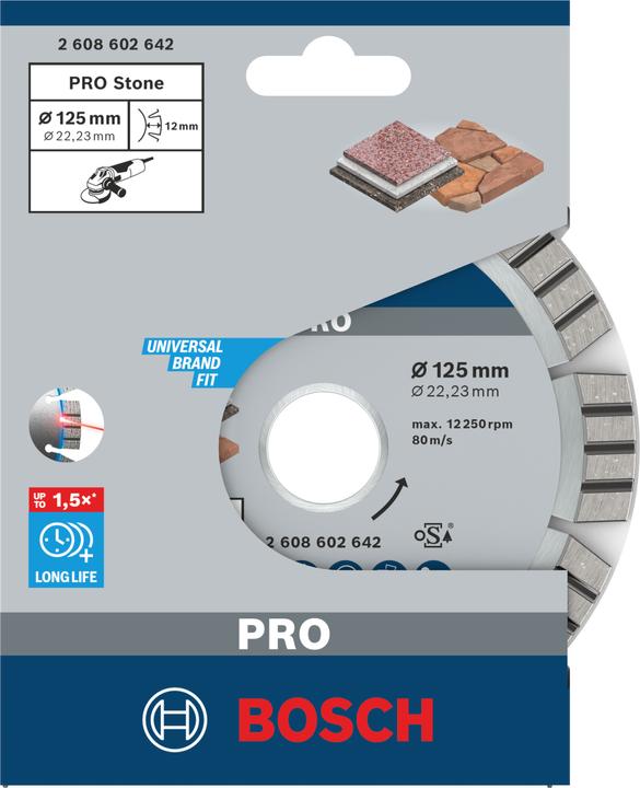 Immagine prodotto Bosch Professional Zubehör Disco da taglio diamantato PRO Multi Material, 125 x 22,23 mm