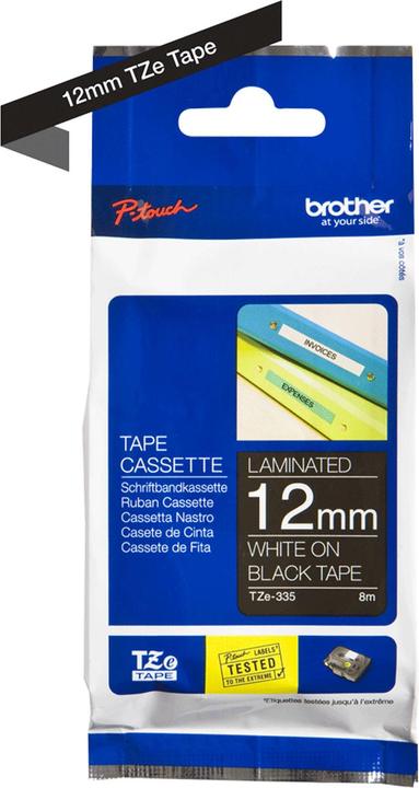 Actual product image Brother TZe-335 (1.20 cm, Black, White)