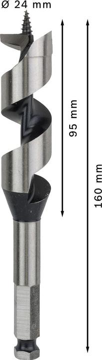 Produktbild Bosch Professional Zubehör PRO Wood Holzschlangenbohrer, 24 x 95 x 160 mm (11.1 mm)