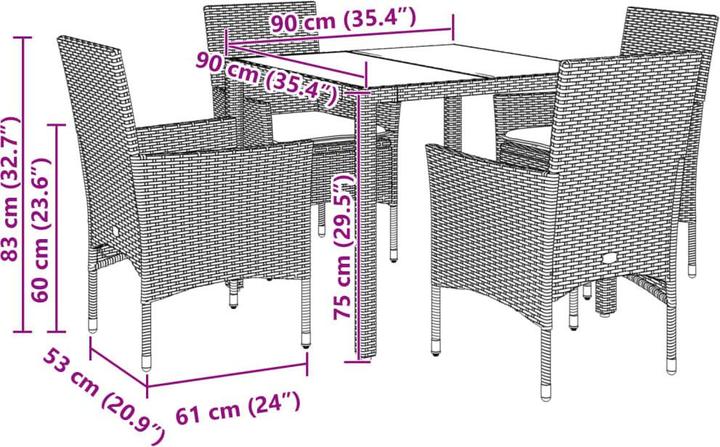 Produktbild vidaXL Garten Essgruppe