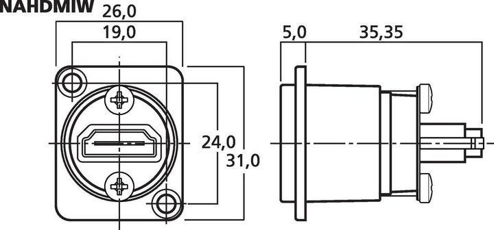 Produktbild Neutrik Video- / Audio-Adapter (HDMI, 3.10 cm)