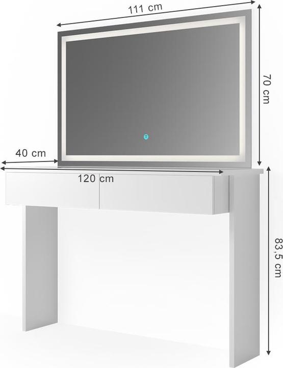 Image du produit Vicco Azur avec miroir LED (120 x 40 x 84 cm)