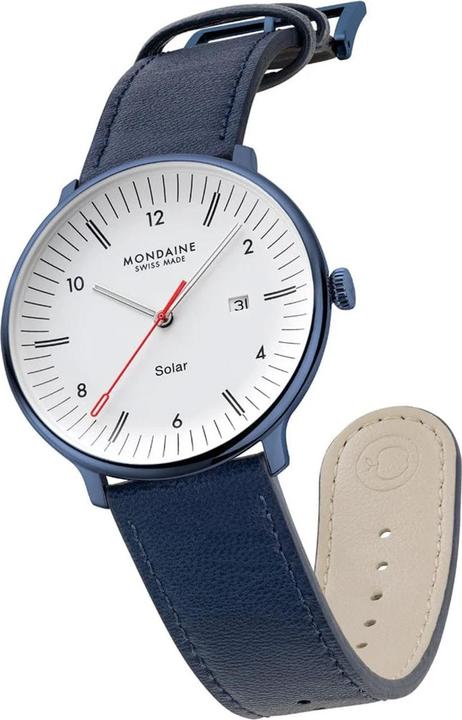 Actual product image Mondaine MLE.41910.LQV Men's watch Doppio Solar 41mm (Swiss made, Analogue wristwatch, 41 mm)