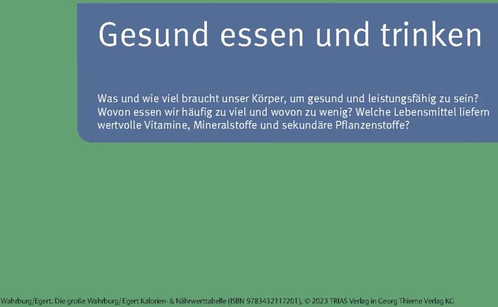 Actual product image Die grosse Wahrburg/Egert Kalorien-&-Nährwerttabelle (German, Sarah Egert, Ursel Wahrburg, 2023)