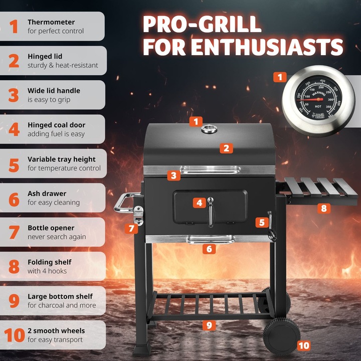 Produktbild tectake Holzkohlegrill (55 cm)