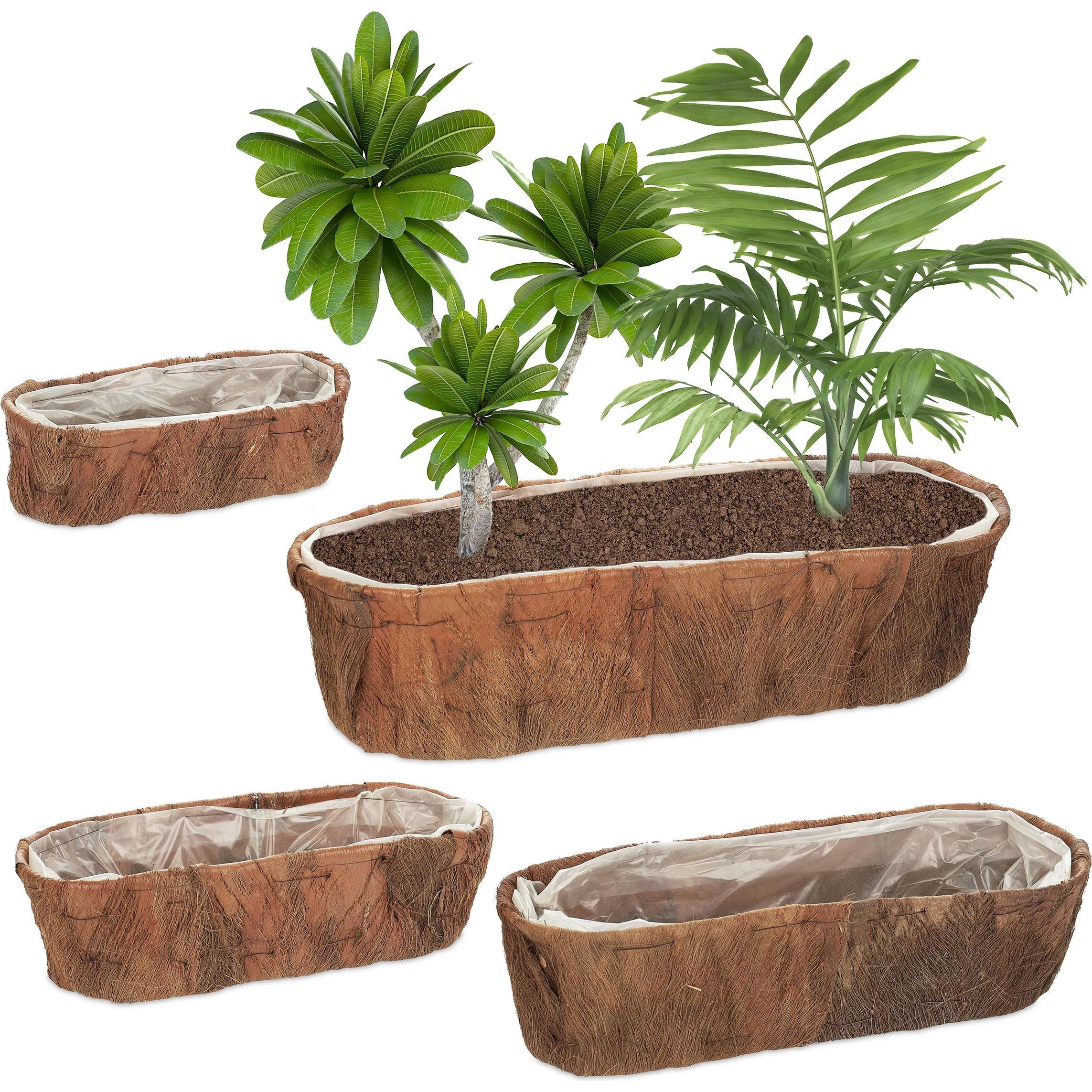 Relaxdays, Blumentopf, 4x Blumenkasten (57.50 cm)