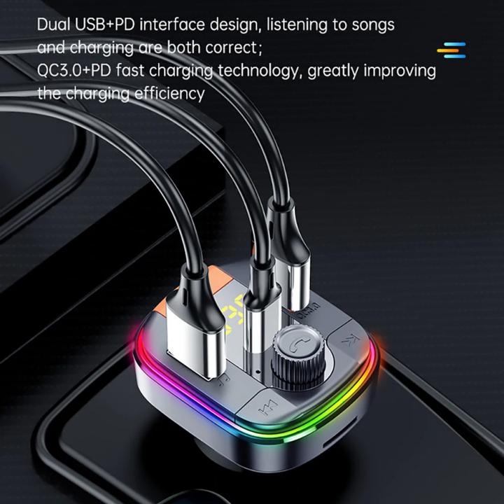 Produktbild Yesido Autoladegerät USB Bluetooth Digital Display FM Schwarz