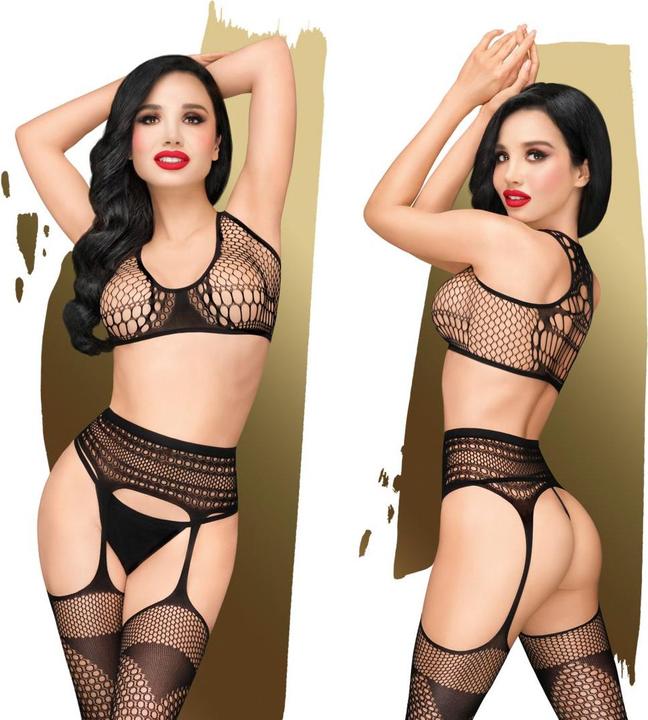 Immagine prodotto Penthouse Lingerie Top con reggicalze e calze "Pistola fumante (L, M, L, M)