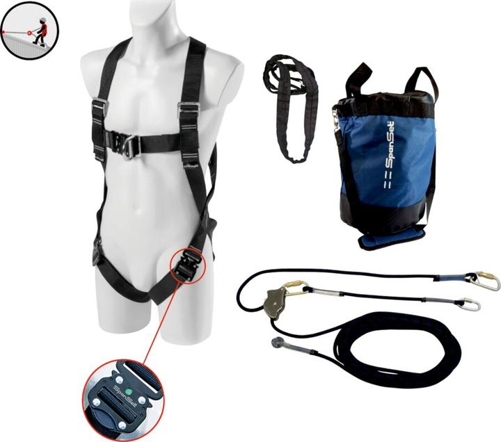 Produktbild SpanSet Höhensicherung Safety-Kit SK-201/202/203 für Dacharbeiten (Höhensicherungsset, 100 kg)