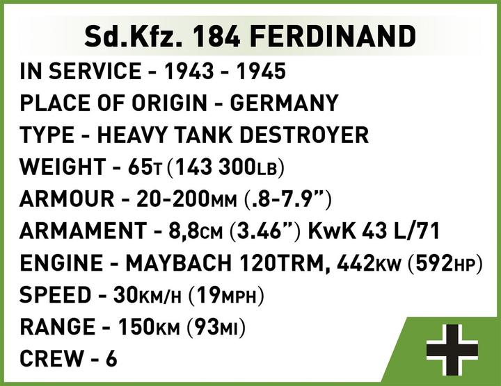 Immagine prodotto Cobi Tappetini Sd.Kfz. 184 Ferdinand