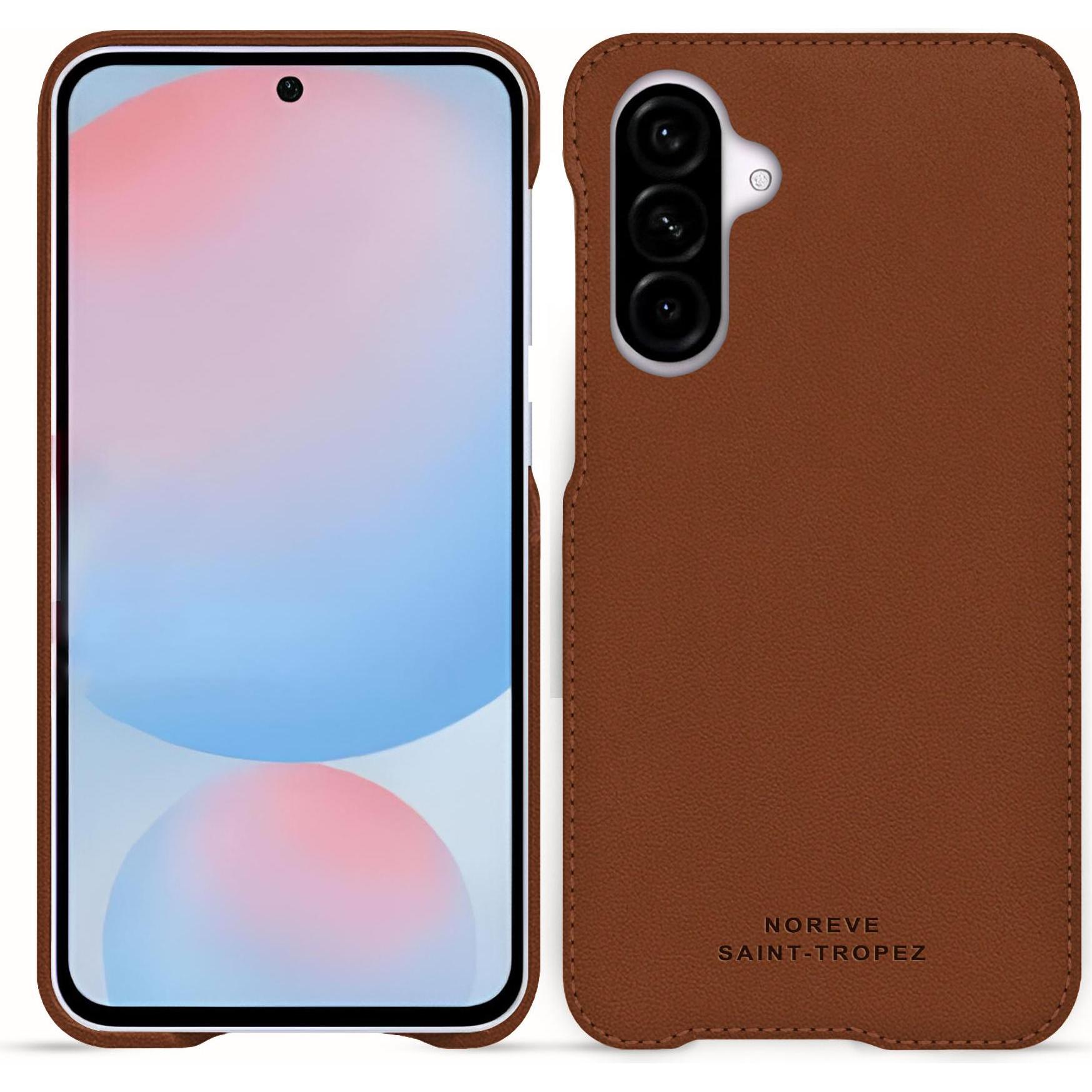 Noreve Lederschutzhülle (Samsung Galaxy A55), Smartphone Hülle, Braun