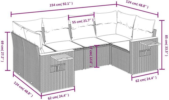 Image du produit vidaXL Ensemble salon de jardin 10 pièces avec coussins