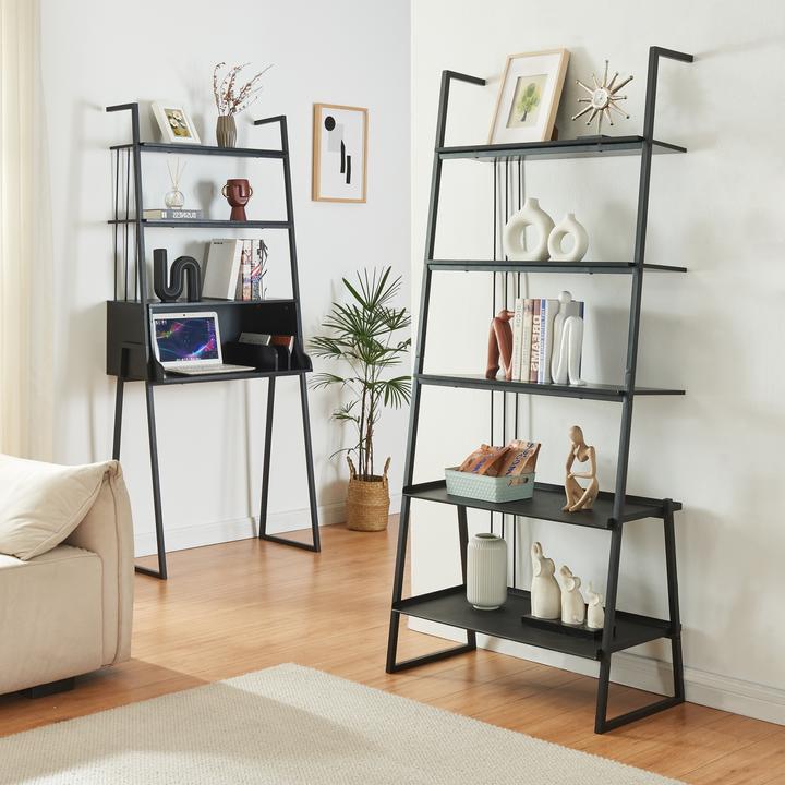 Actual product image En.Casa Furniture set Storfjord 2-pcs. 1x desk, 1x ladder shelf