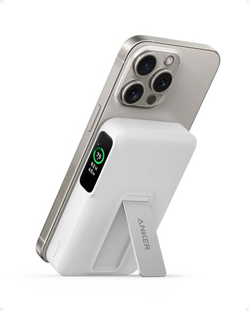 Actual product image Anker A1654 P11 15W, Magsafe Kabellose Powerbank (MagGo), 10000mAh, Weiss (10000 mAh, 15 W)