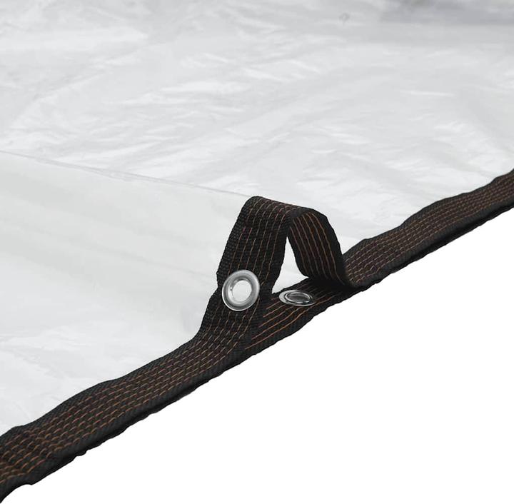 Actual product image VidaXL Transparent tarpaulin with eyelets 5x8 m polyethylene transparent tarpaulin (500 x 800 cm)