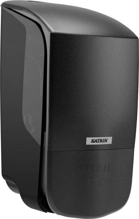 Katrin Inclusive soap dispenser plastic 500 ml black with locking function and braille