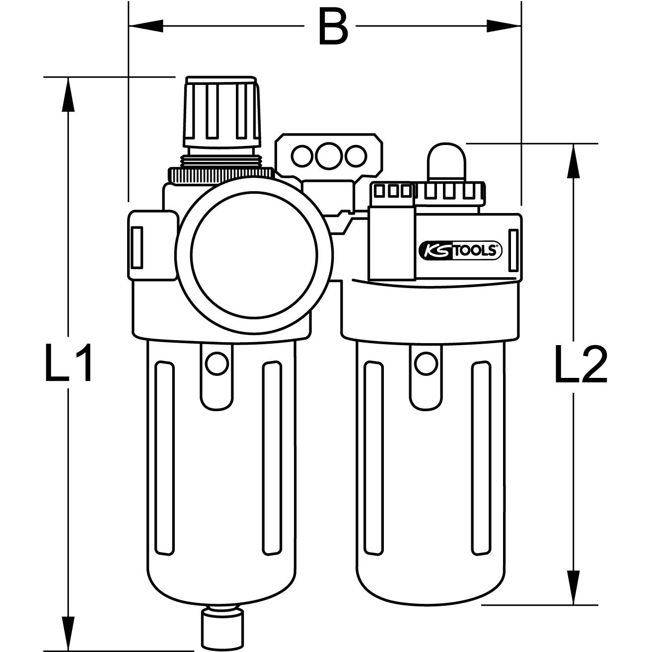 Thumbnail - KS Tools, Zubehör Druckluftwerkzeug, 1/2 Druckluft-Wartungseinheit. 0.5-12bar 515.3356