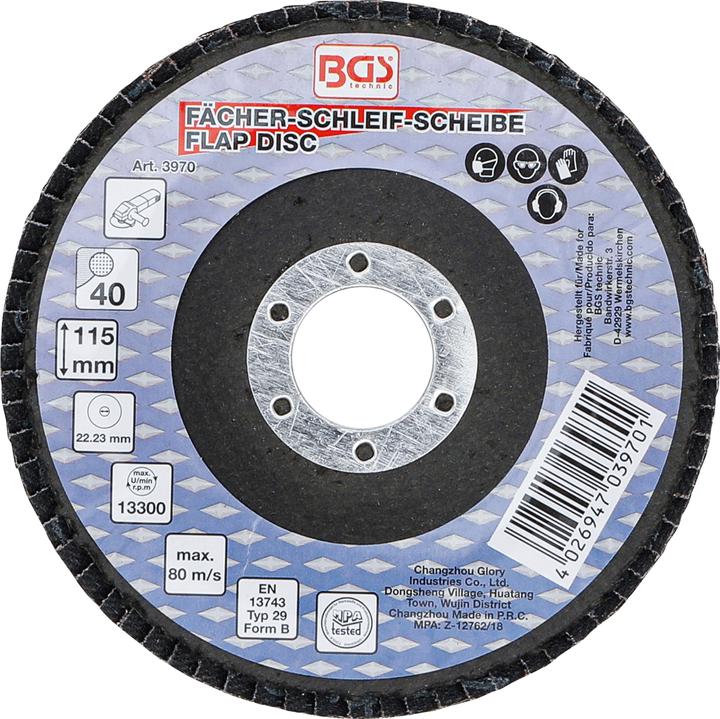Produktbild BGS Fächer-Schleif-Scheibe | Ø 115 mm | K 40 (K 40)