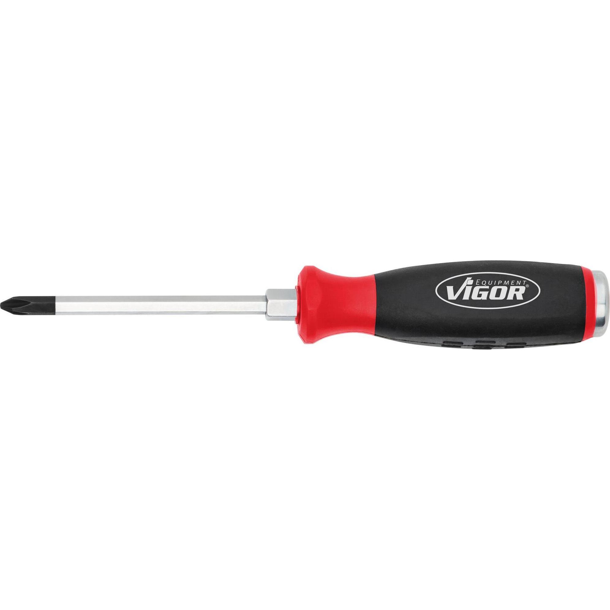 Vigor, Cacciavite, Phillips-Recess screwdriver with impact cap ∙ with square input shaft ∙ V5010-PH2 ∙ Profilo i…