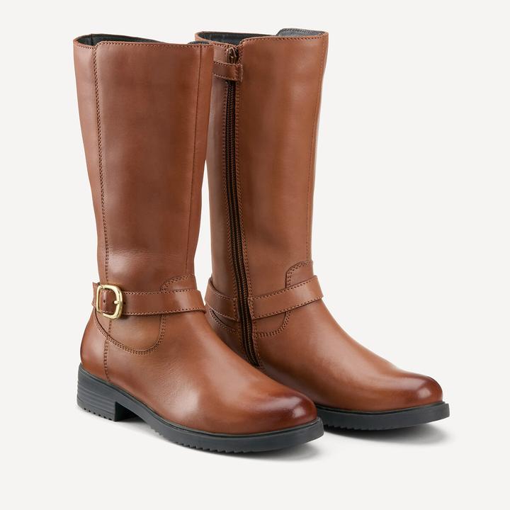 Actual product image La Redoute Collections Leather Riding Boots with Zipper (37)