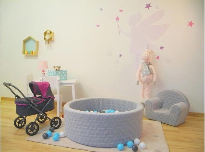 Actual product image Knorrtoys Ball pool soft - "Cosy geo grey" - 300 balls cream/grey/lightblue (approx. 6cm diameter)