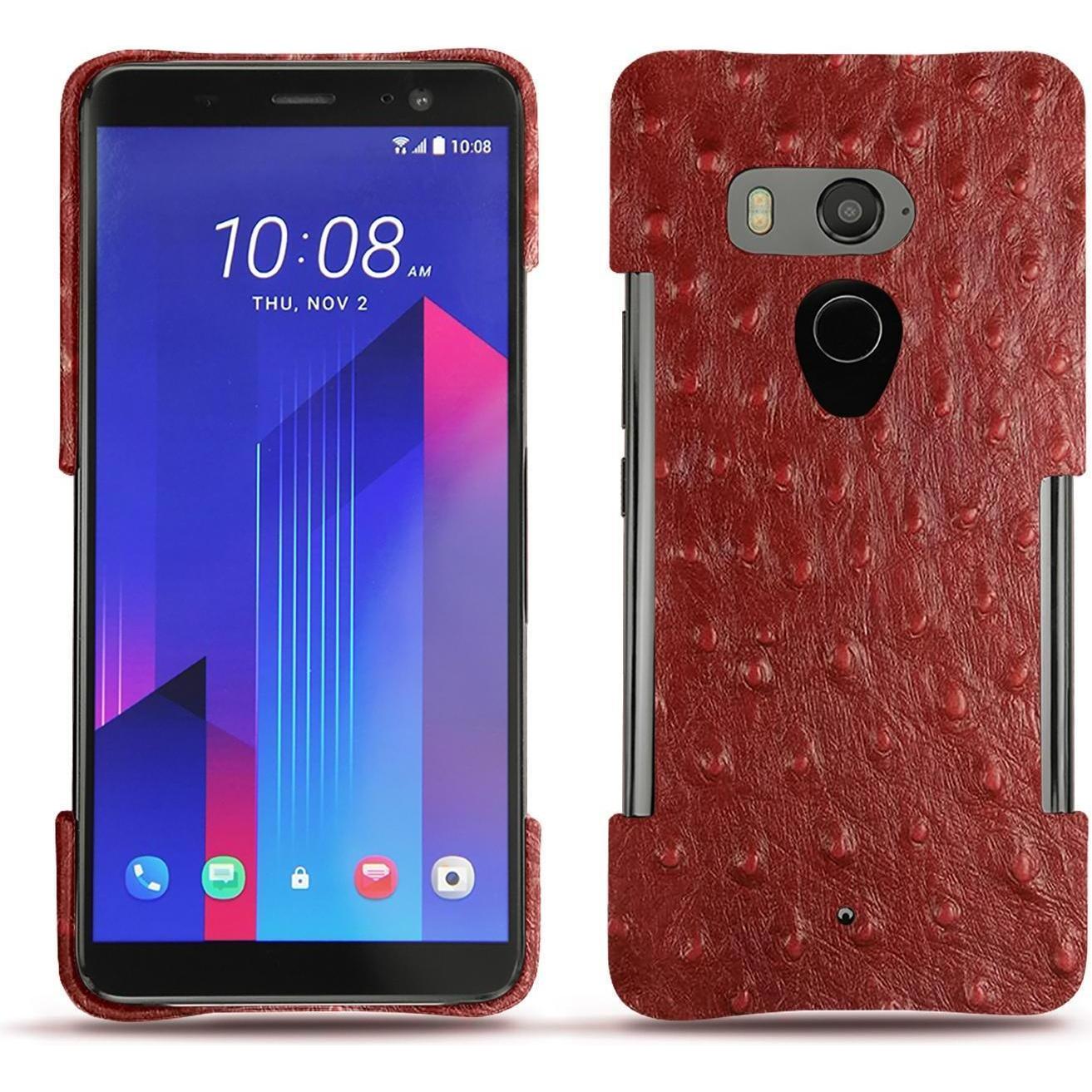 Noreve Lederschutzhülle (HTC U11+), Smartphone Hülle, Rot