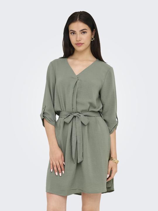 Actual product image JdY Normal geschnitten V-Ausschnitt Voluminöser Armschnitt Kurzes Kleid Kleid (M)