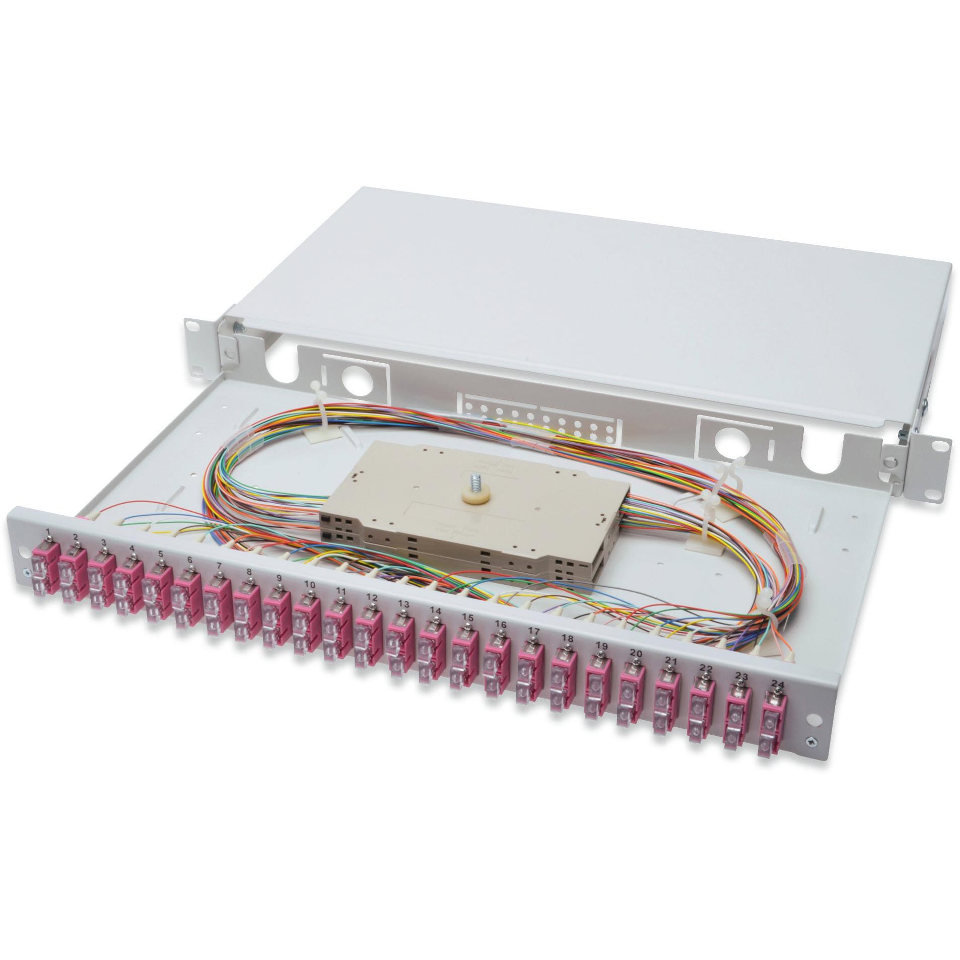 Digitus Ausziehbare Glasfaser - Spleissbox 1U Equipped 24xSC duplex inkl. M 25 Schraube Spleisskassette F..., Server Zub...