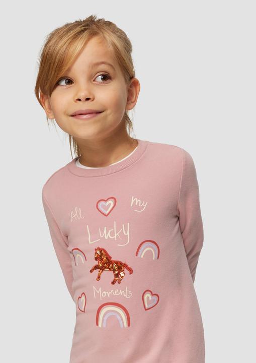 Produktbild s.Oliver Sweatshirt Weiches Sweatshirt mit Glitzer- und Pailletendetails (116, 122)