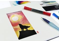 Actual product image Kangaro Watercolour block 17x24cm 16 sheets 300 gram cream white (300 g/m², 16 x)