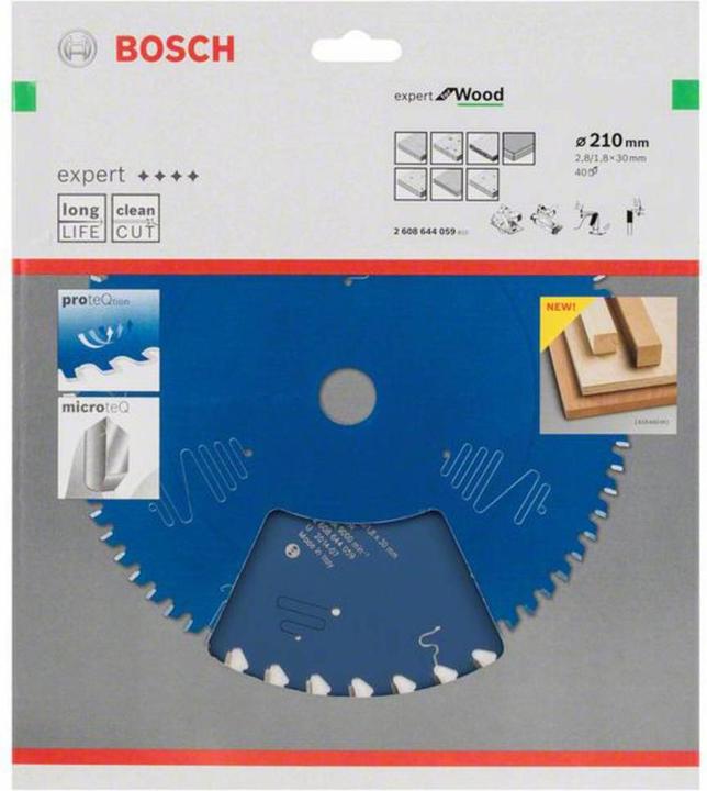 Produktbild Bosch Professional Zubehör Kreissägeblatt Expert for Wood, 210 x 30 x 2,8 mm, 40