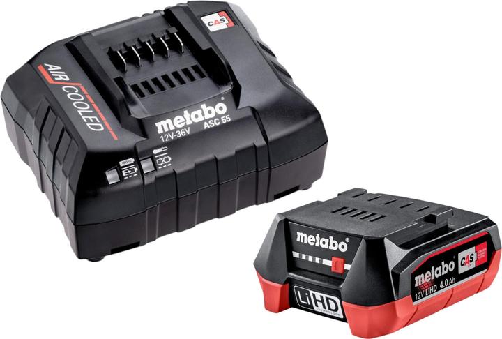 Productafbeelding Metabo Basisset 1x LiHD accupack 12 V 4.0 Ah accu ( 625349000 ) + ASC 55 lader ( 627044000 ) (12 V)