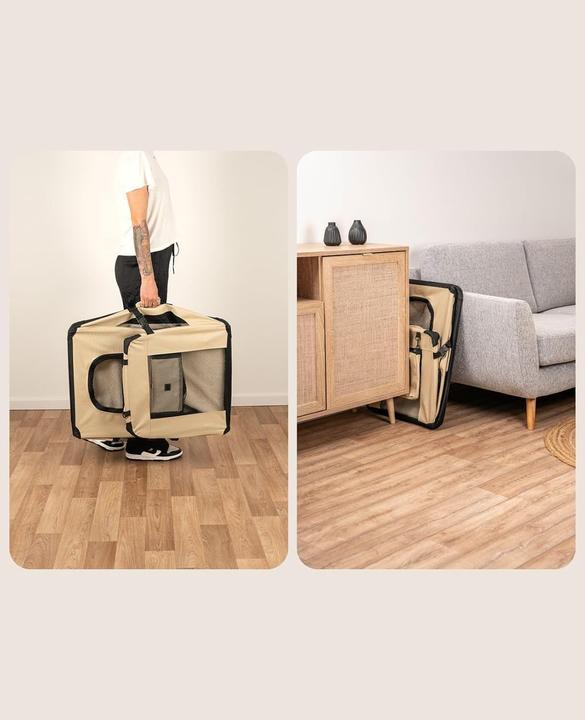 Actual product image Dibea Double Dog Transport Box (Cat, Dog, Foldable, Lockable, Breathable, Washable)