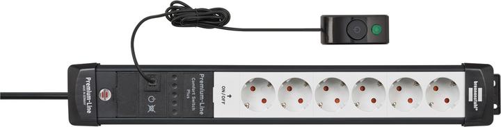 Produktbild Brennenstuhl Premium-Line 6fach sw/ligrau *DE* 3m H05VV-F3G1,5 mit Fussschalter (6 x, 3 m)