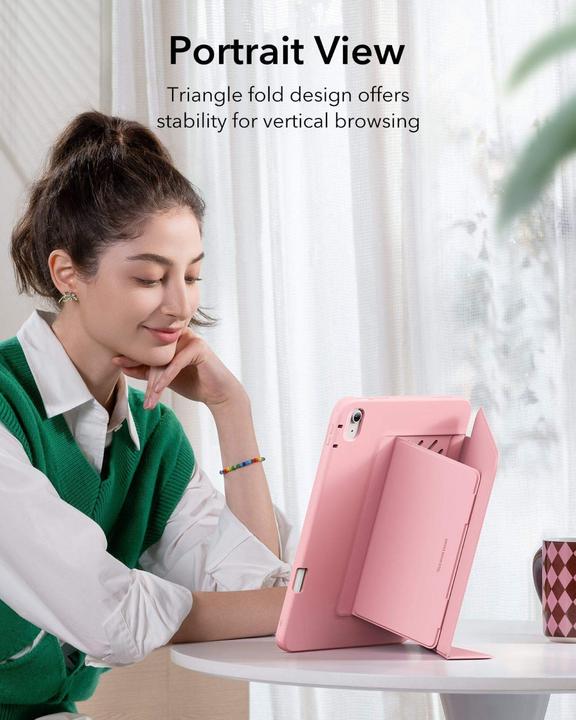 Actual product image ESR - Flip Hybrid (with Pencil Holder) - iPad 10 (2022) 10.9 / 11 (2025 - Pink (Apple iPad 2022 (10th Gen), Apple iPad 2025 (11th gen))