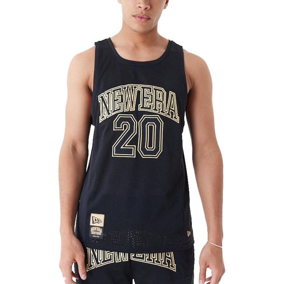New Era, Herren, Shirt, Poly Mesh Tank Top - BRAND LOGO schwarz - S, Schwarz, (S)