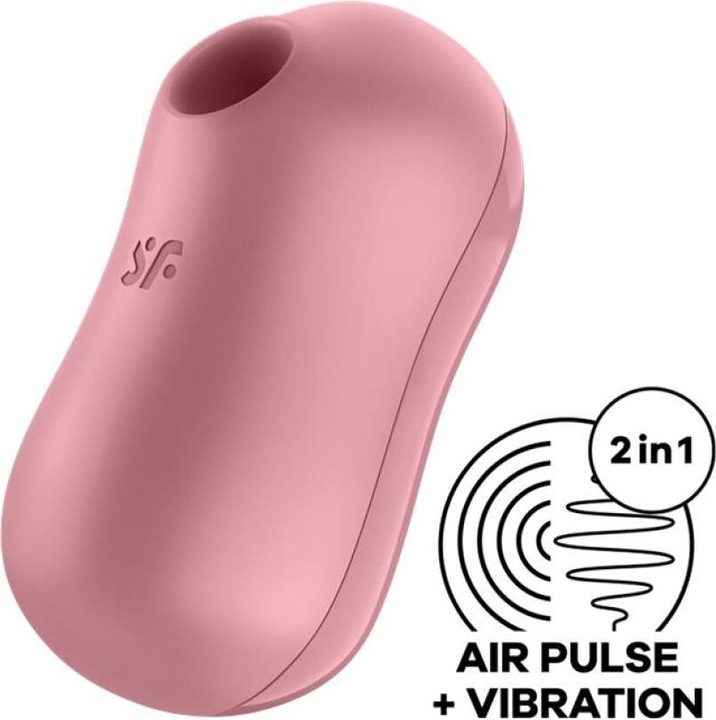 Actual product image Satisfyer Cotton Candy Double Aire Pulse Vibrator - Light Red