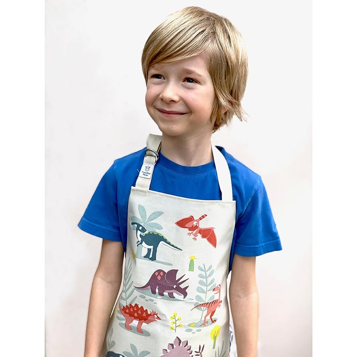 Actual product image Threadbear Kids apron dinosaur