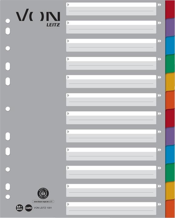 Actual product image Leitz Register 12 tabs, A4, 1-12
