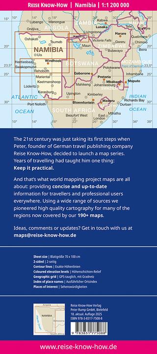Actual product image Landkarte Namibia (1:1.200.000)