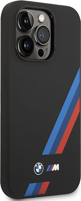 Produktbild BMW Etui BMHCP14L22SOTK iPhone 14 Pro 6,1" czarny/black Silicone Slanted Sttripes (Apple iPhone 14 Pro)