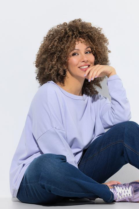 Produktbild Ulla Popken Sweatshirt, Rollkanten, Oversized, Rundhals, Langarm (46, 48)