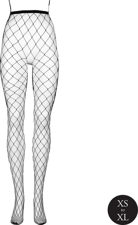 Le Désir Panty with big fishnet structure. (4XL, One size, XL, XS)